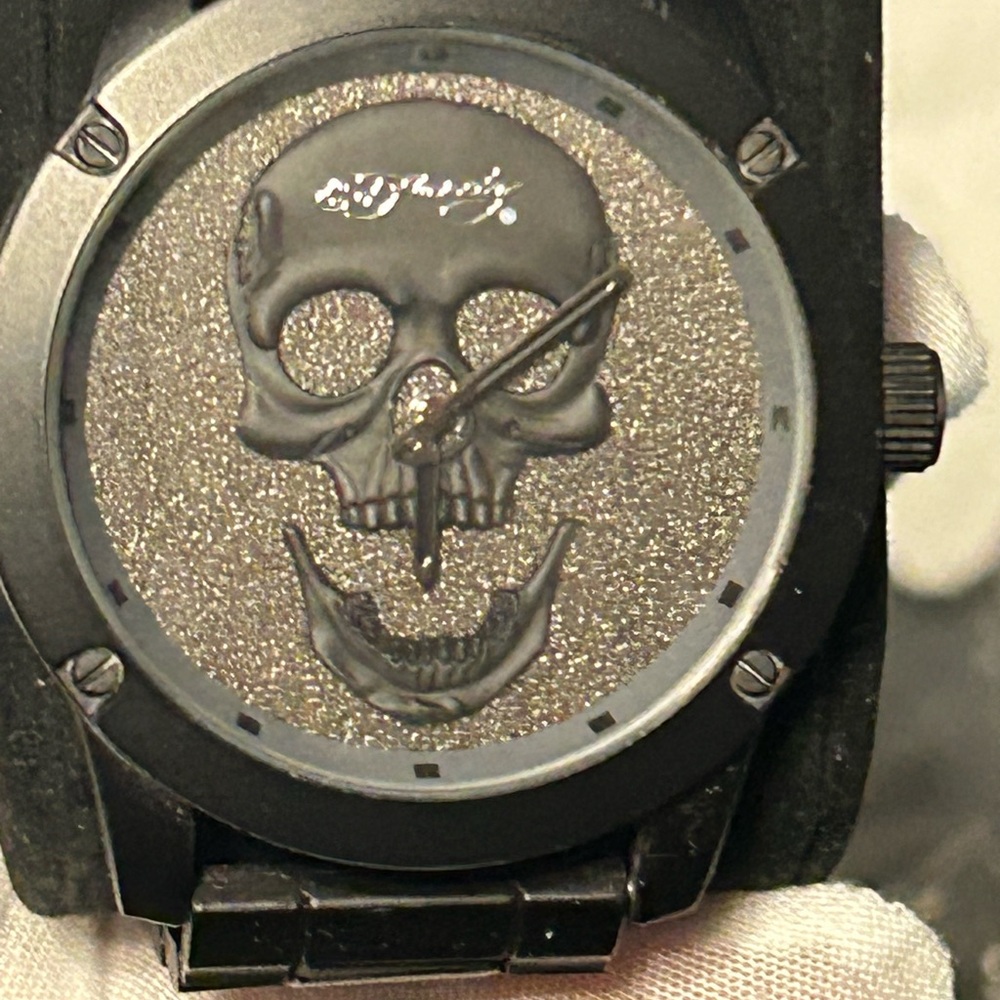 Ed Hardy Black and Silver Skull Smartwatch